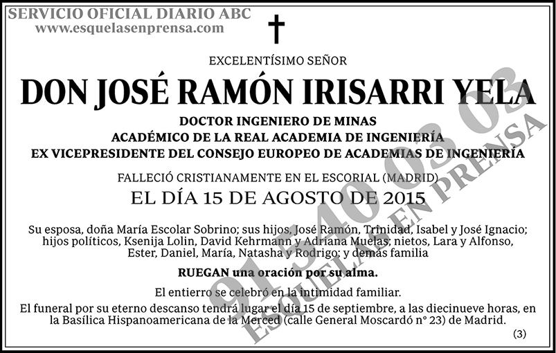 José Ramón Irisarri Yela
